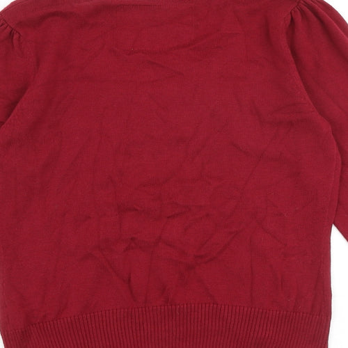 Betty Jackson Womens Red Round Neck 100% Cotton Pullover Jumper Size 10