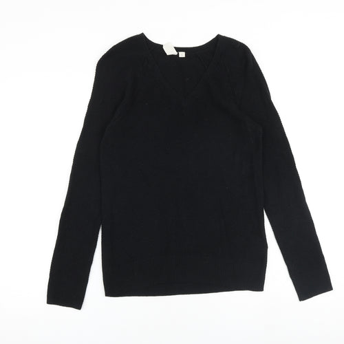 Gap Womens Black Round Neck Cotton Pullover Jumper Size S