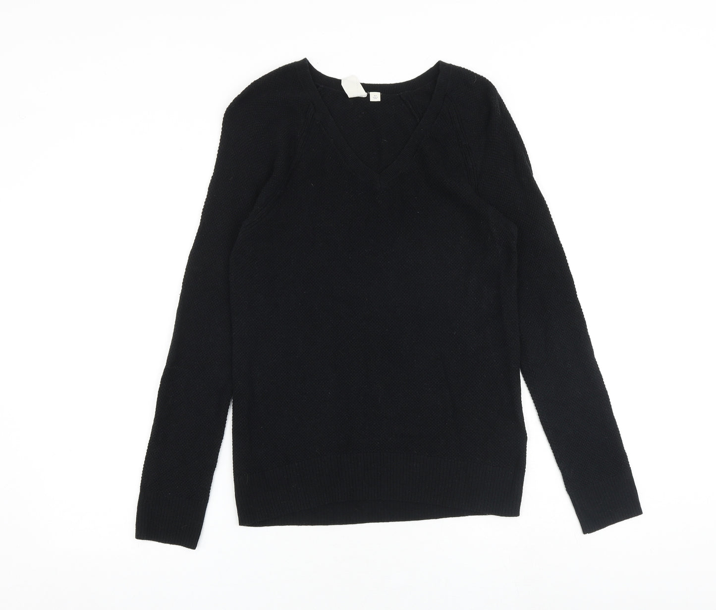 Gap Womens Black Round Neck Cotton Pullover Jumper Size S