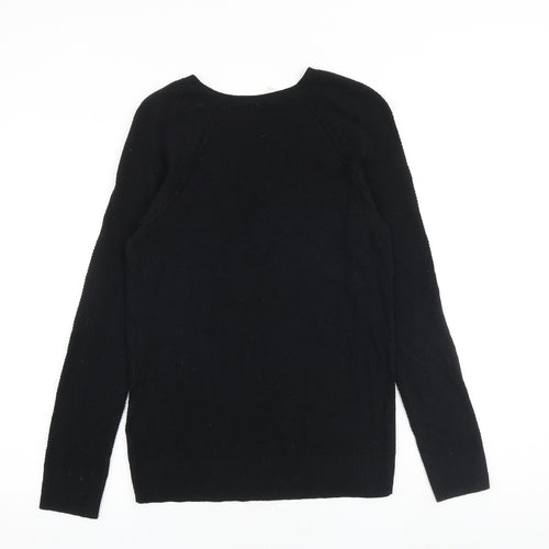Gap Womens Black Round Neck Cotton Pullover Jumper Size S