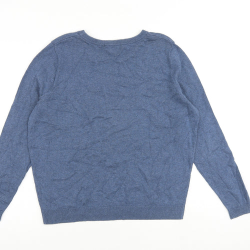 Dickins & Jones Womens Blue Round Neck 100% Cotton Pullover Jumper Size M