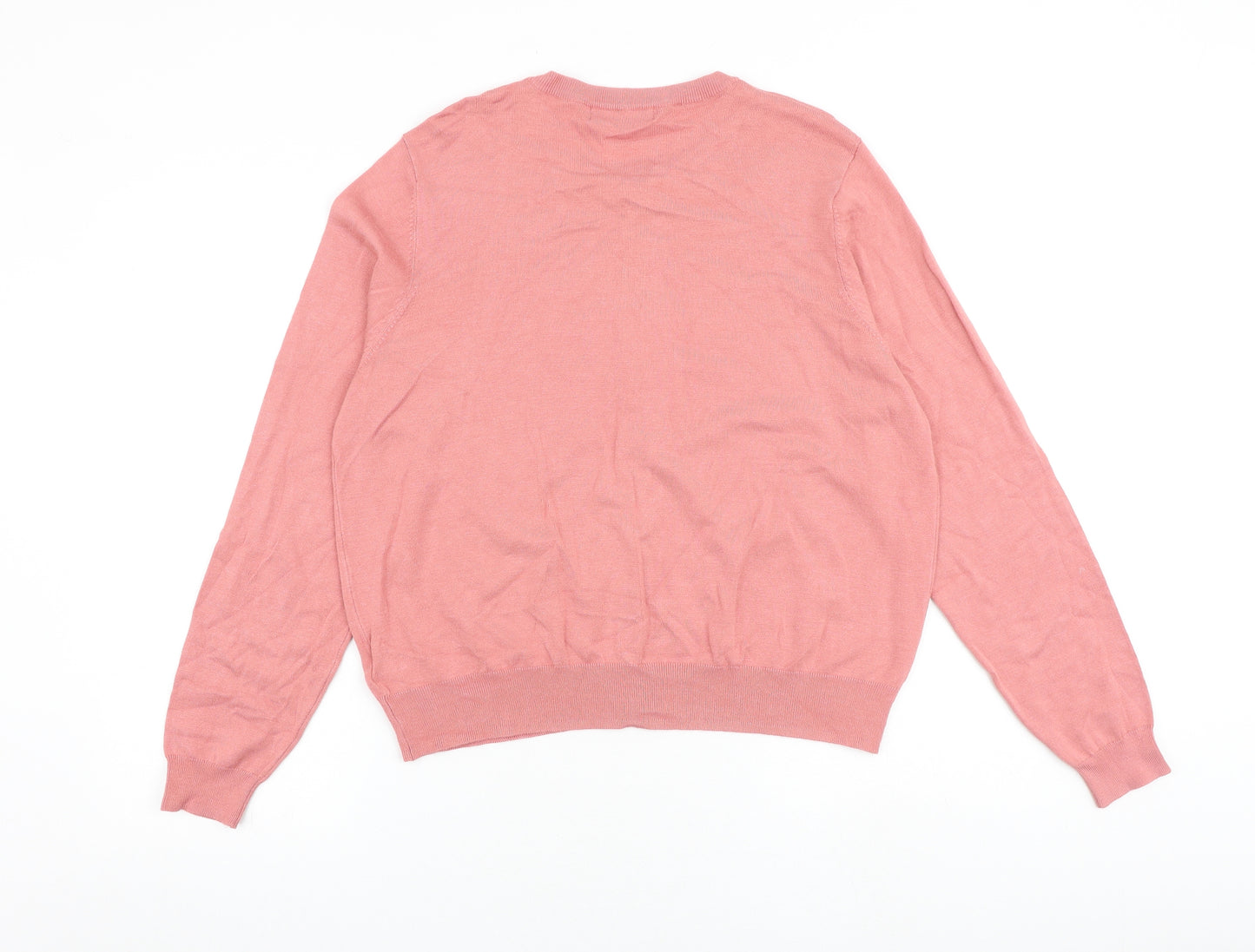 Marks and Spencer Womens Pink Round Neck Viscose Cardigan Jumper Size 20