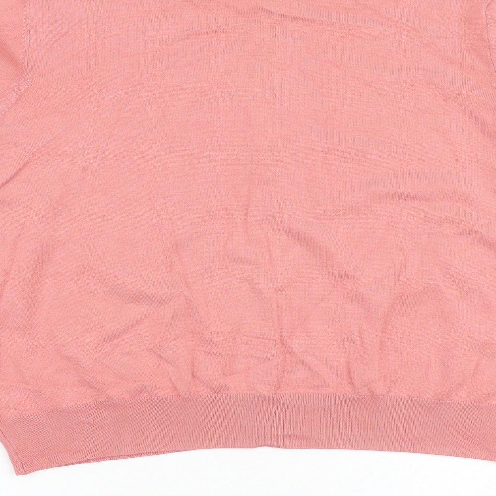 Marks and Spencer Womens Pink Round Neck Viscose Cardigan Jumper Size 20