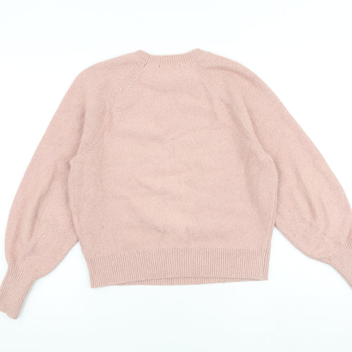 Uniqlo Womens Pink Round Neck Cotton Pullover Jumper Size S