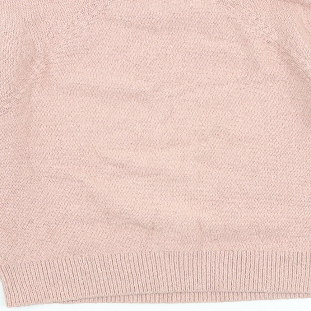 Uniqlo Womens Pink Round Neck Cotton Pullover Jumper Size S