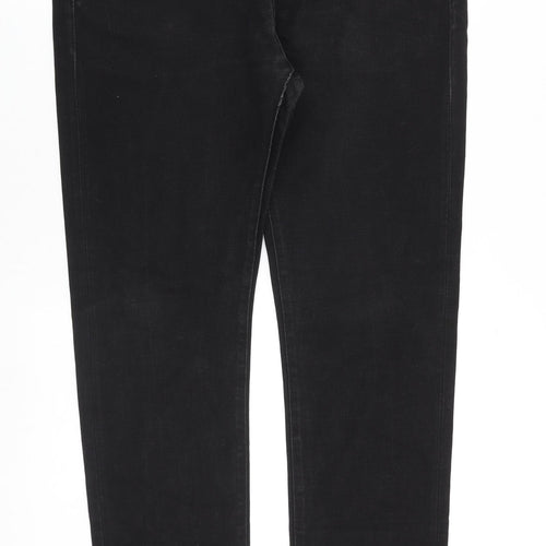 Paul Smith Mens Black Cotton Straight Jeans Size 38 in L34 in Regular Zip