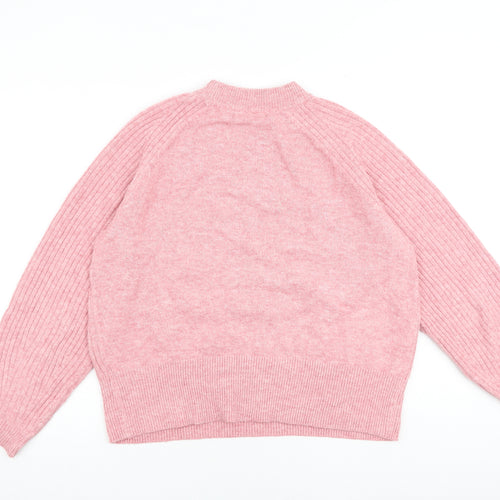 Marks and Spencer Womens Pink Round Neck Acrylic Pullover Jumper Size M