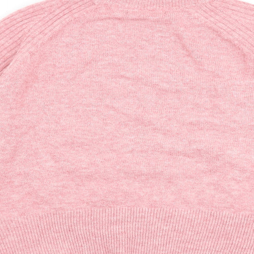 Marks and Spencer Womens Pink Round Neck Acrylic Pullover Jumper Size M
