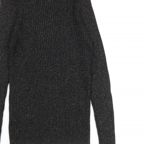 Glamorous Womens Black Mock Neck Viscose Pullover Jumper Size L