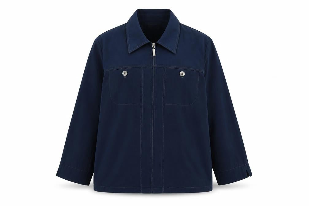 Front view of Refa women’s blue jacket, size UK 16, zip