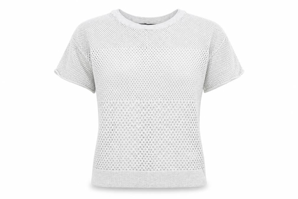 Front view of Dorothy Perkins women’s grey 100% cotton basic t-shirt, size UK 10, round neck