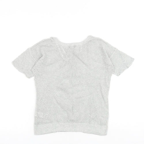 Dorothy Perkins Womens Grey 100% Cotton Basic T-Shirt Size 10 Round Neck
