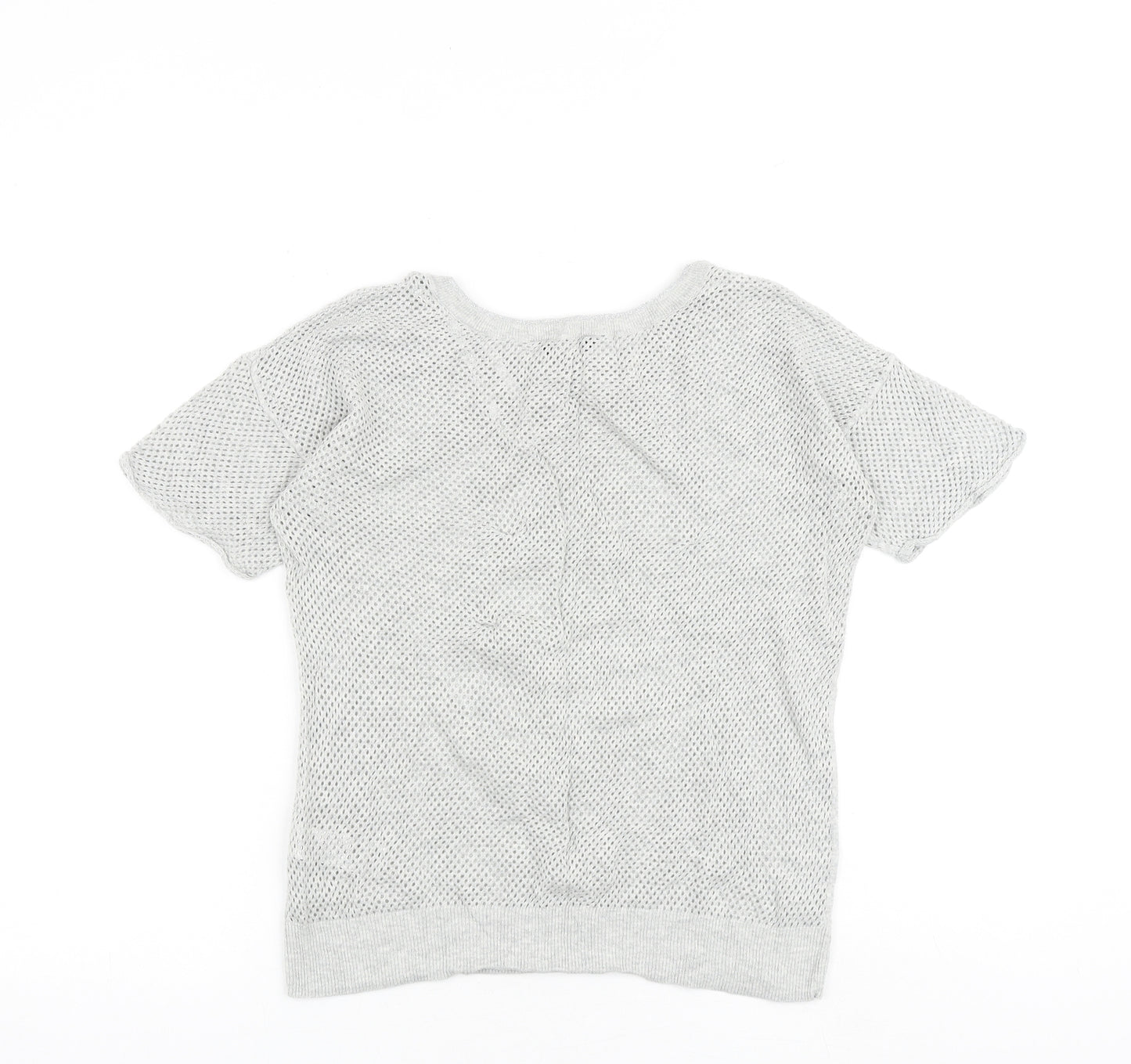 Dorothy Perkins Womens Grey 100% Cotton Basic T-Shirt Size 10 Round Neck