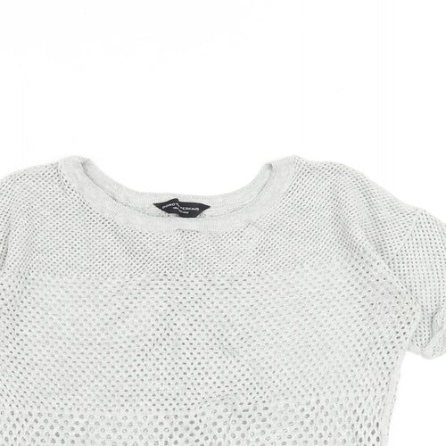 Dorothy Perkins Womens Grey 100% Cotton Basic T-Shirt Size 10 Round Neck