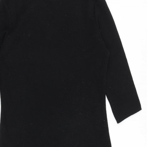 Marks and Spencer Womens Black Wool Shift Size 12 Round Neck Pullover