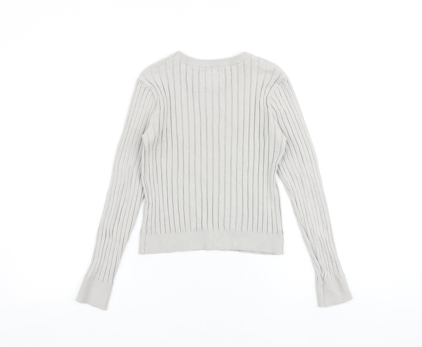 Zara Girls Grey Round Neck Viscose Pullover Jumper Size 13-14 Years Pullover