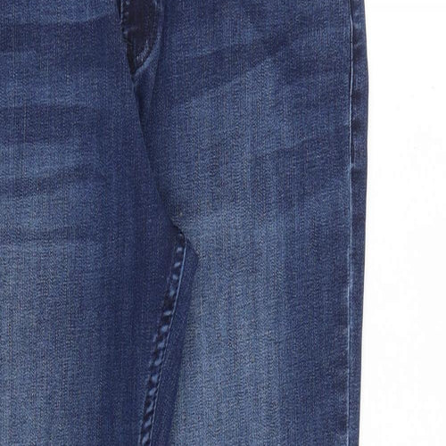 Principles Womens Blue Cotton Straight Jeans Size 12 L26 in Regular Zip