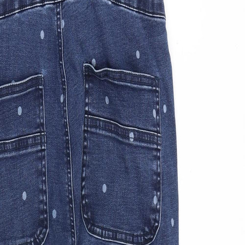 TU Womens Blue Polka Dot Cotton Jumpsuit One-Piece Size 8 Buckle