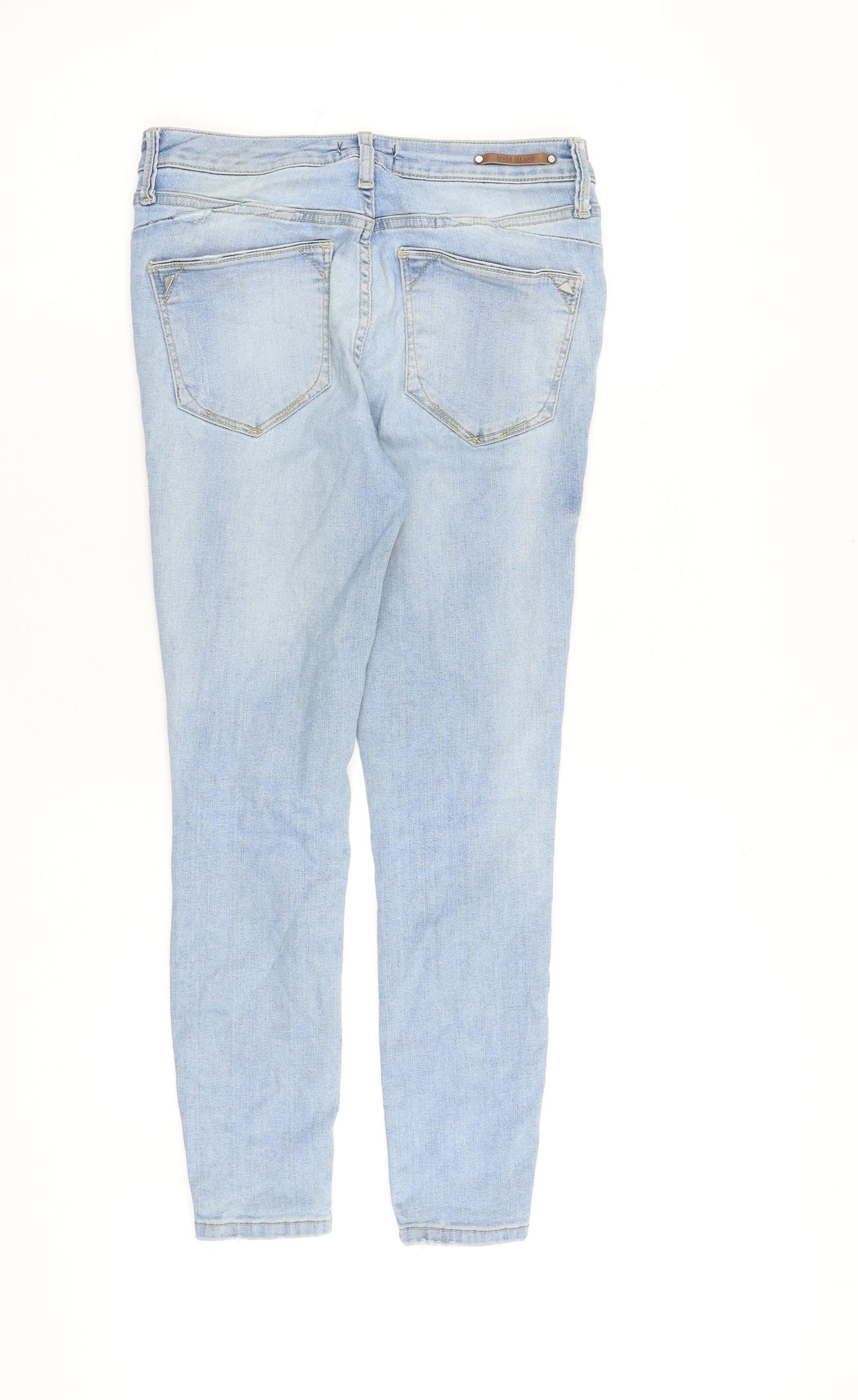 River Island Womens Blue Cotton Skinny Jeans Size 10 Regular Zip