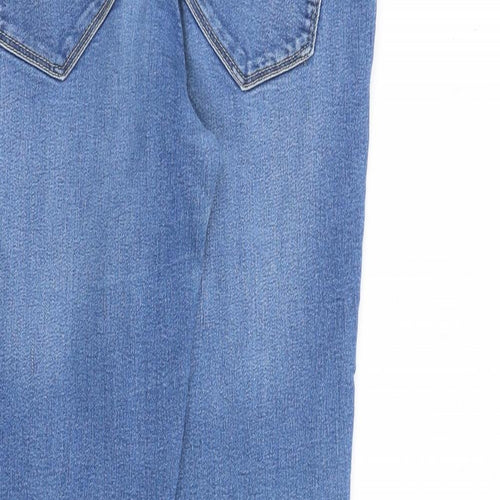 H&M Womens Blue Cotton Skinny Jeans Size 14 L30 in Regular Zip
