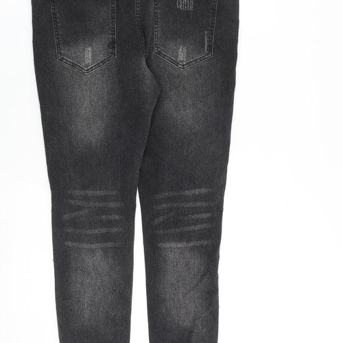 NVLTY Mens Grey Paisley Cotton Skinny Jeans Size 32 in L30 in Slim Zip