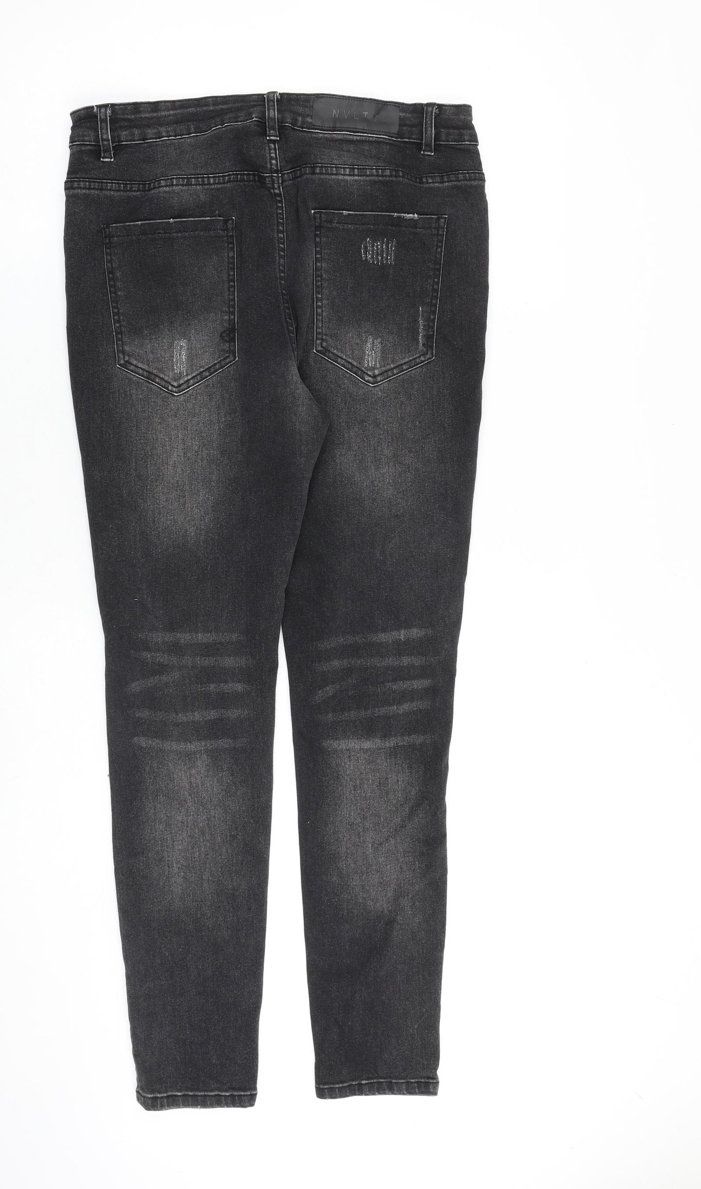 NVLTY Mens Grey Paisley Cotton Skinny Jeans Size 32 in L30 in Slim Zip