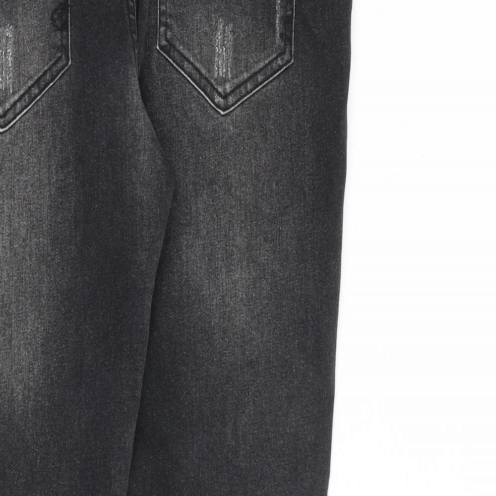 NVLTY Mens Grey Paisley Cotton Skinny Jeans Size 32 in L30 in Slim Zip