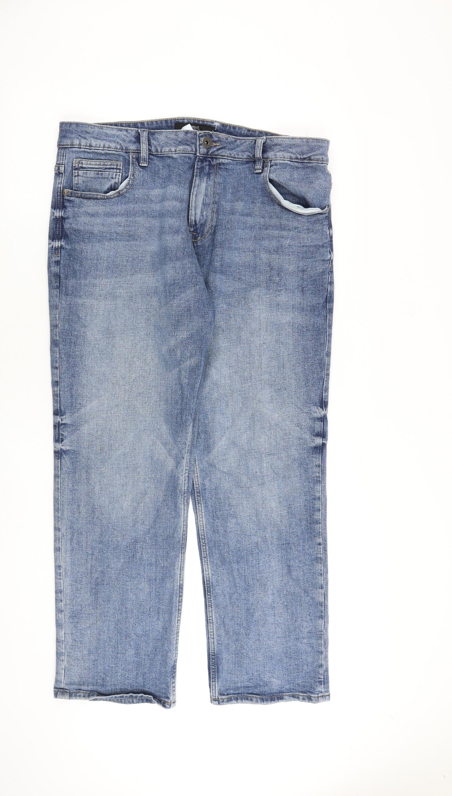 NEXT Mens Blue Cotton Bootcut Jeans Size 36 in L28 in Regular Zip
