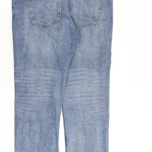 NEXT Mens Blue Cotton Bootcut Jeans Size 36 in L28 in Regular Zip
