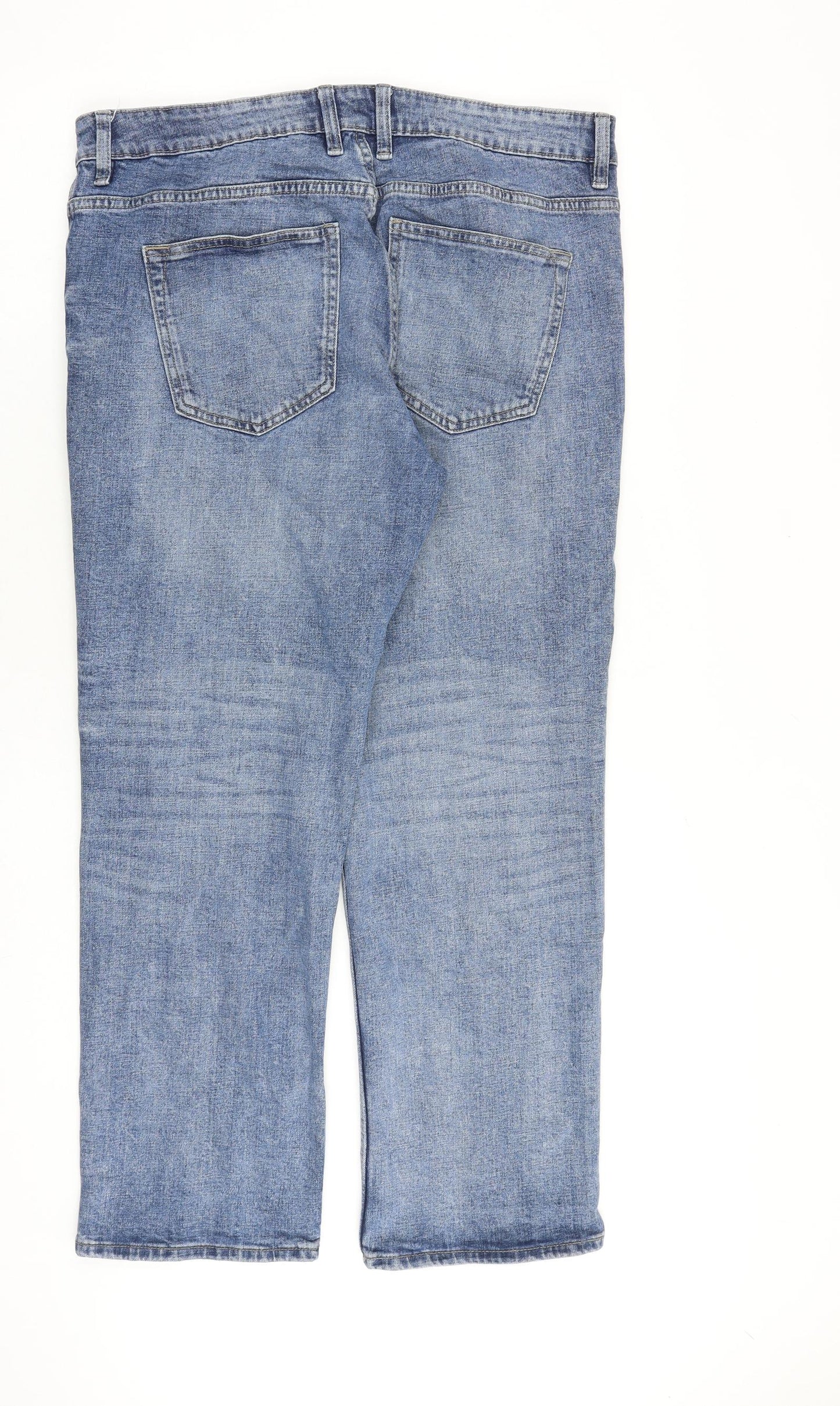 NEXT Mens Blue Cotton Bootcut Jeans Size 36 in L28 in Regular Zip