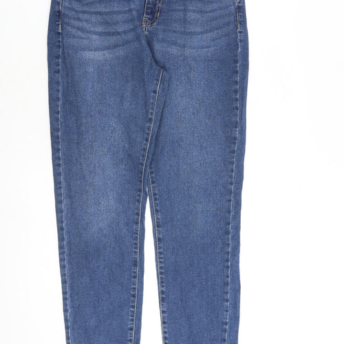 TU Womens Blue Cotton Mom Jeans Size 12 L27 in Regular Zip