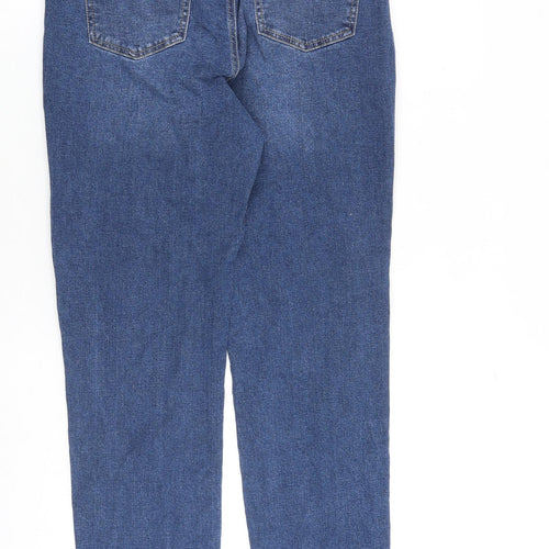TU Womens Blue Cotton Mom Jeans Size 12 L27 in Regular Zip