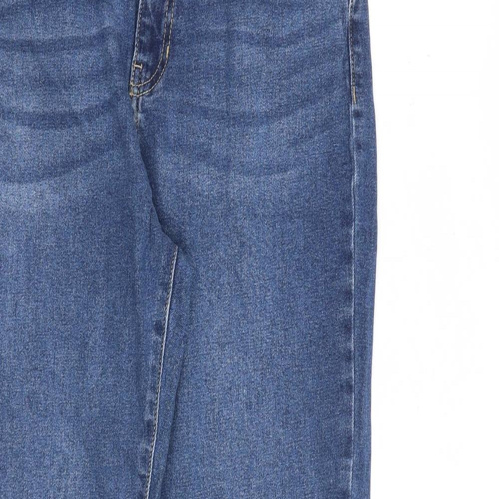 TU Womens Blue Cotton Mom Jeans Size 12 L27 in Regular Zip