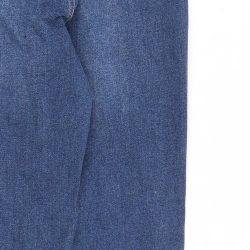 TU Womens Blue Cotton Mom Jeans Size 12 L27 in Regular Zip
