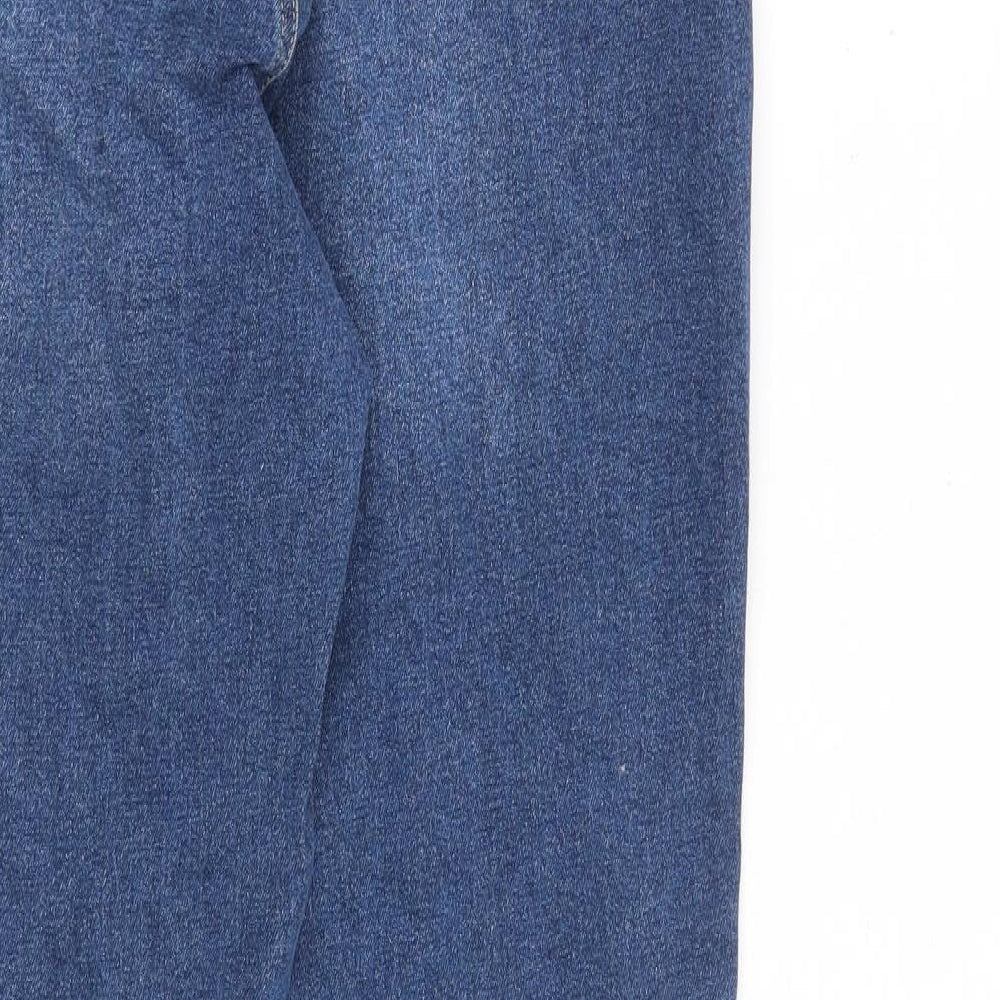 TU Womens Blue Cotton Mom Jeans Size 12 L27 in Regular Zip