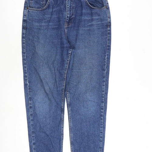 Topshop Womens Blue Cotton Tapered Jeans Size 32 in L32 in Regular Zip