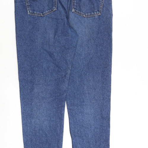 Topshop Womens Blue Cotton Tapered Jeans Size 32 in L32 in Regular Zip