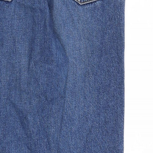 Topshop Womens Blue Cotton Tapered Jeans Size 32 in L32 in Regular Zip