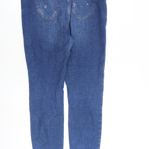 River Island Womens Blue Cotton Skinny Jeans Size 14 L27 in Slim Zip