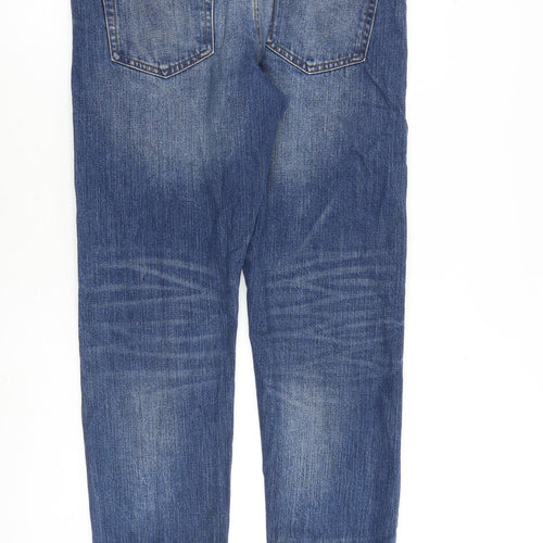 The stronghold Mens Blue Cotton Straight Jeans Size 32 in L32 in Regular Button