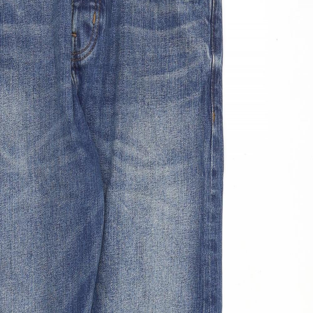 The stronghold Mens Blue Cotton Straight Jeans Size 32 in L32 in Regular Button