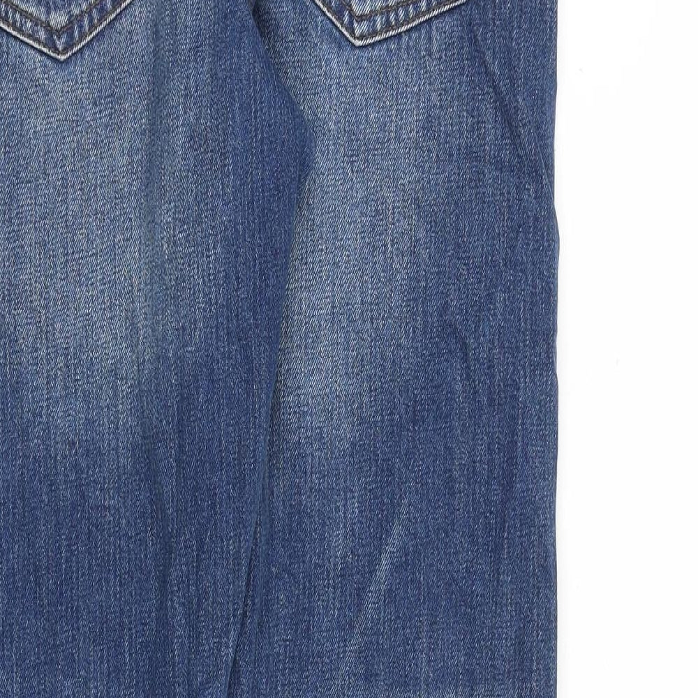 The stronghold Mens Blue Cotton Straight Jeans Size 32 in L32 in Regular Button