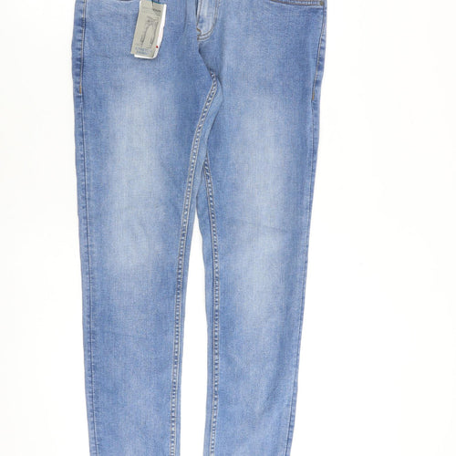 Matalan Mens Blue Cotton Skinny Jeans Size 32 in L32 in Slim Zip