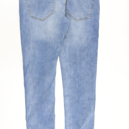 Matalan Mens Blue Cotton Skinny Jeans Size 32 in L32 in Slim Zip