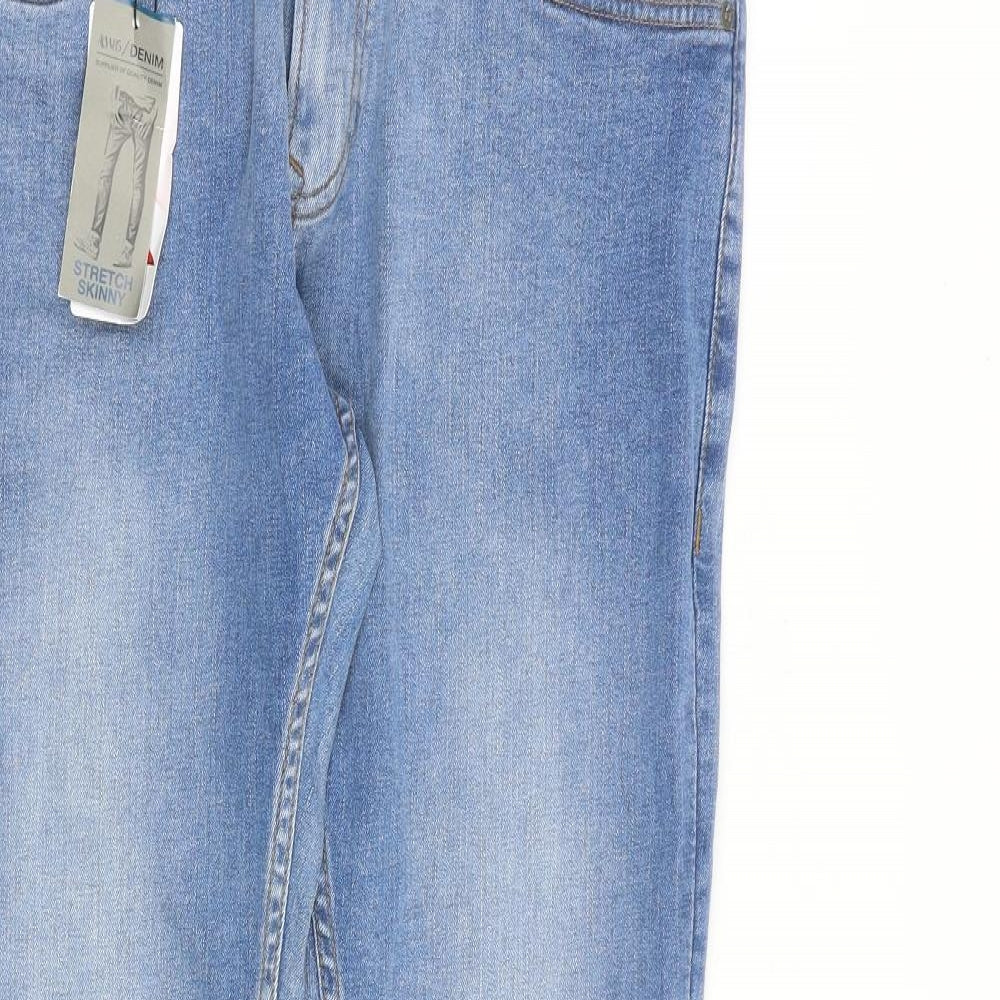 Matalan Mens Blue Cotton Skinny Jeans Size 32 in L32 in Slim Zip