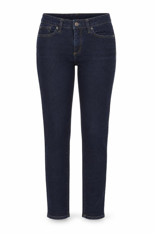 Front view of Gap women’s blue cotton skinny jeans, size UK 26, in, 27-inch leg slim zip