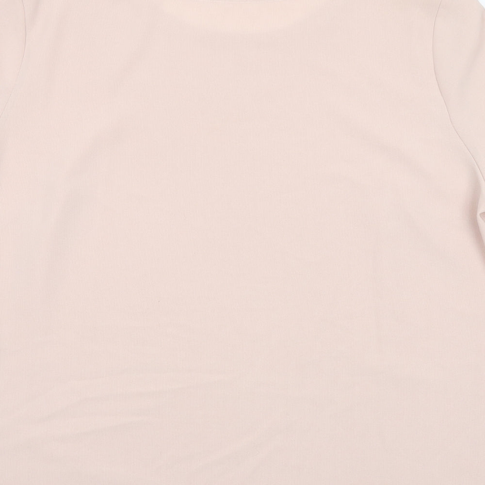 Marks and Spencer Womens Pink Polyester Basic T-Shirt Size 20 Crew Neck