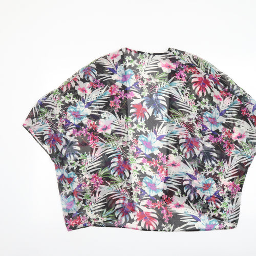 New Look Womens Multicoloured Floral Polyester Kimono Blouse Size 8 V-Neck