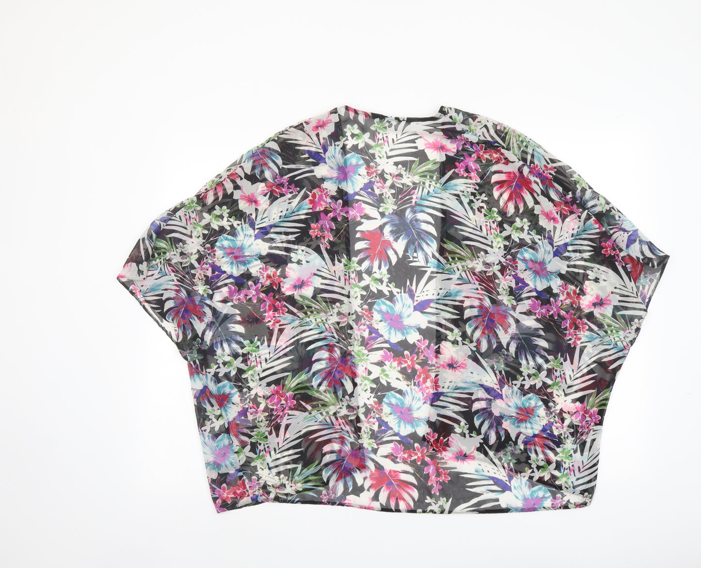 New Look Womens Multicoloured Floral Polyester Kimono Blouse Size 8 V-Neck