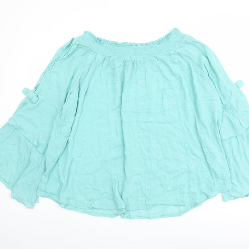 Klass Womens Green Viscose Basic Blouse Size 20 Boat Neck - Voluminous Sleeves